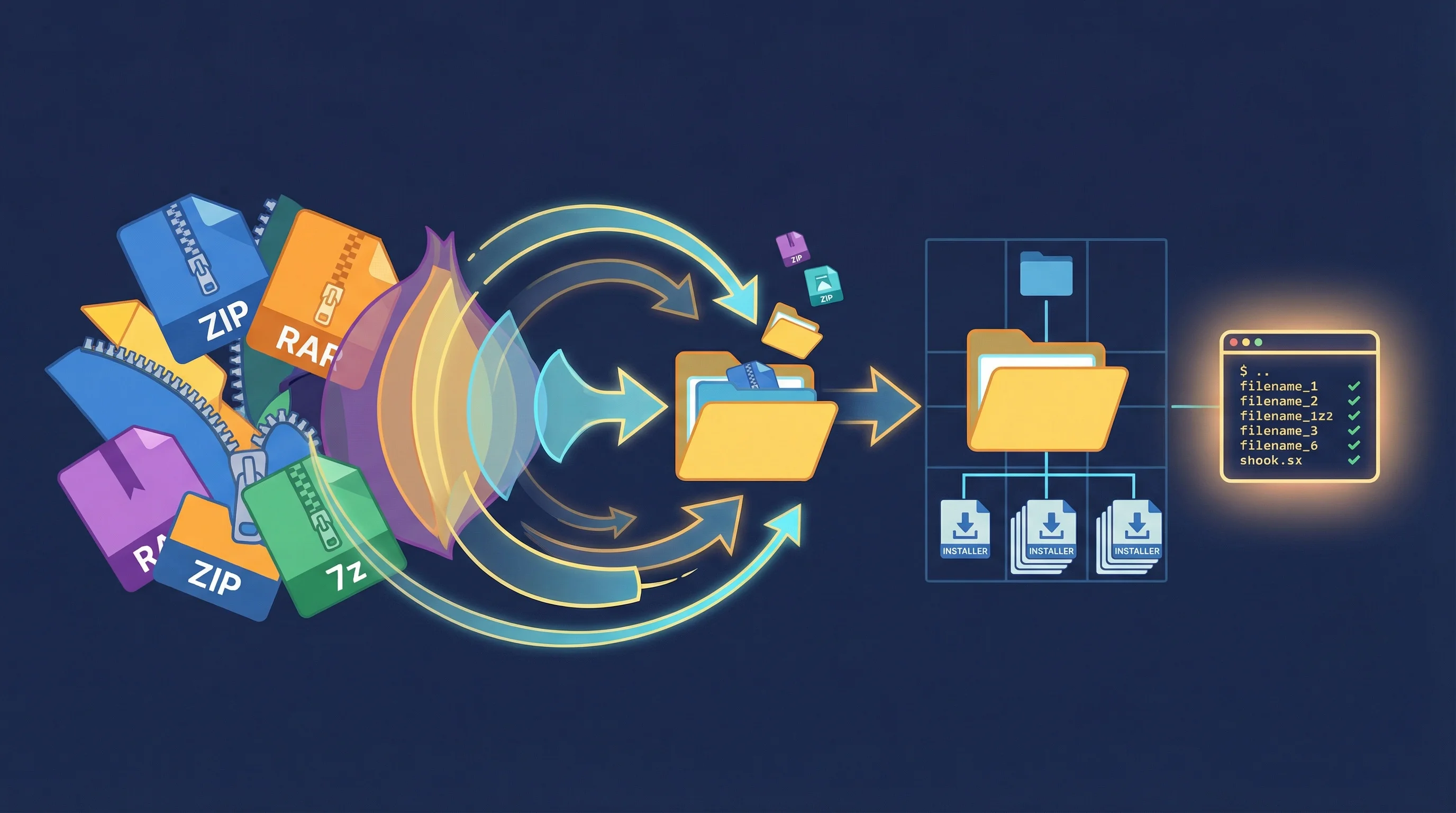 PeelX - Recursive archive extractor and installer runner