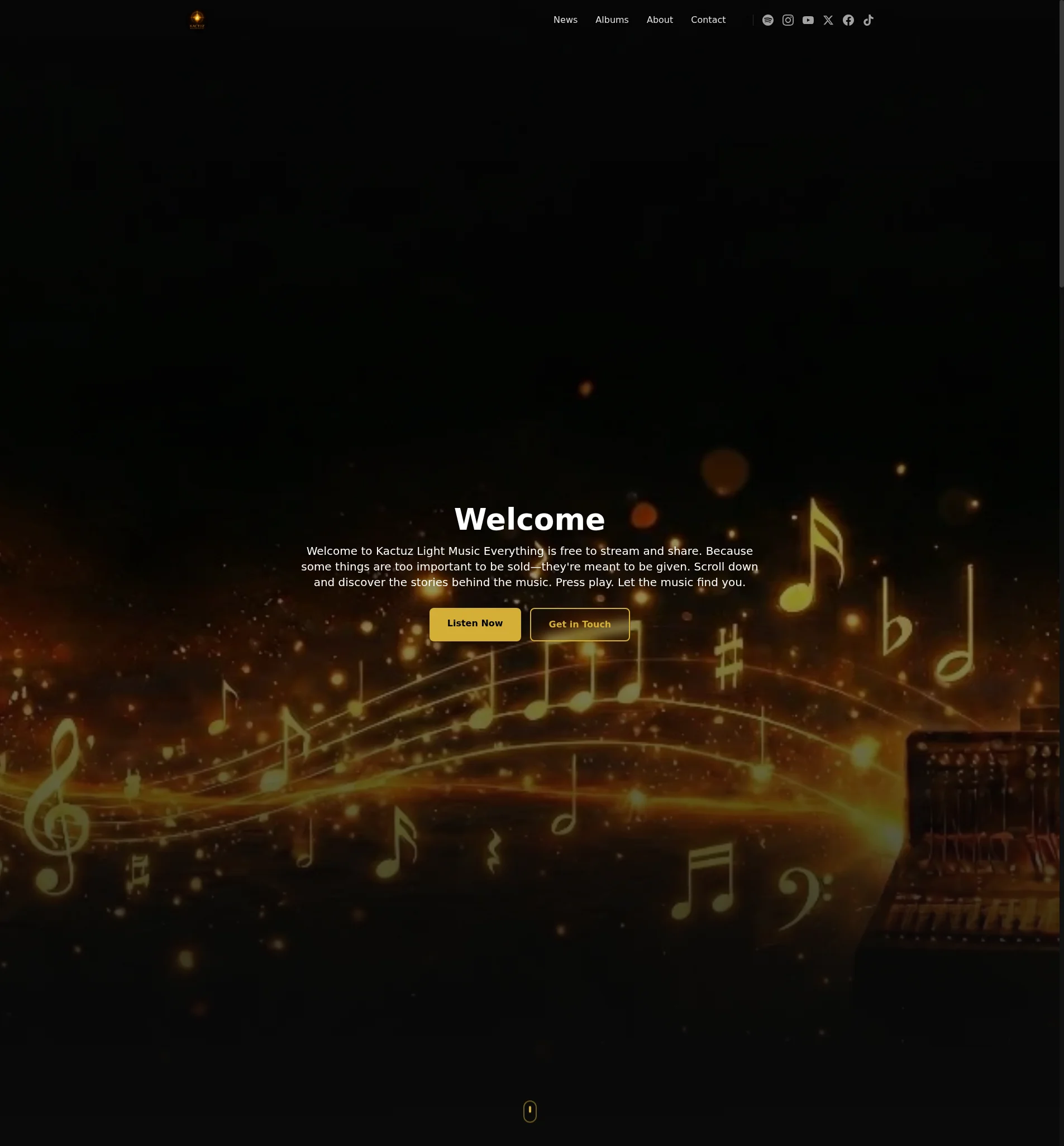 Kactuz Music website screenshot