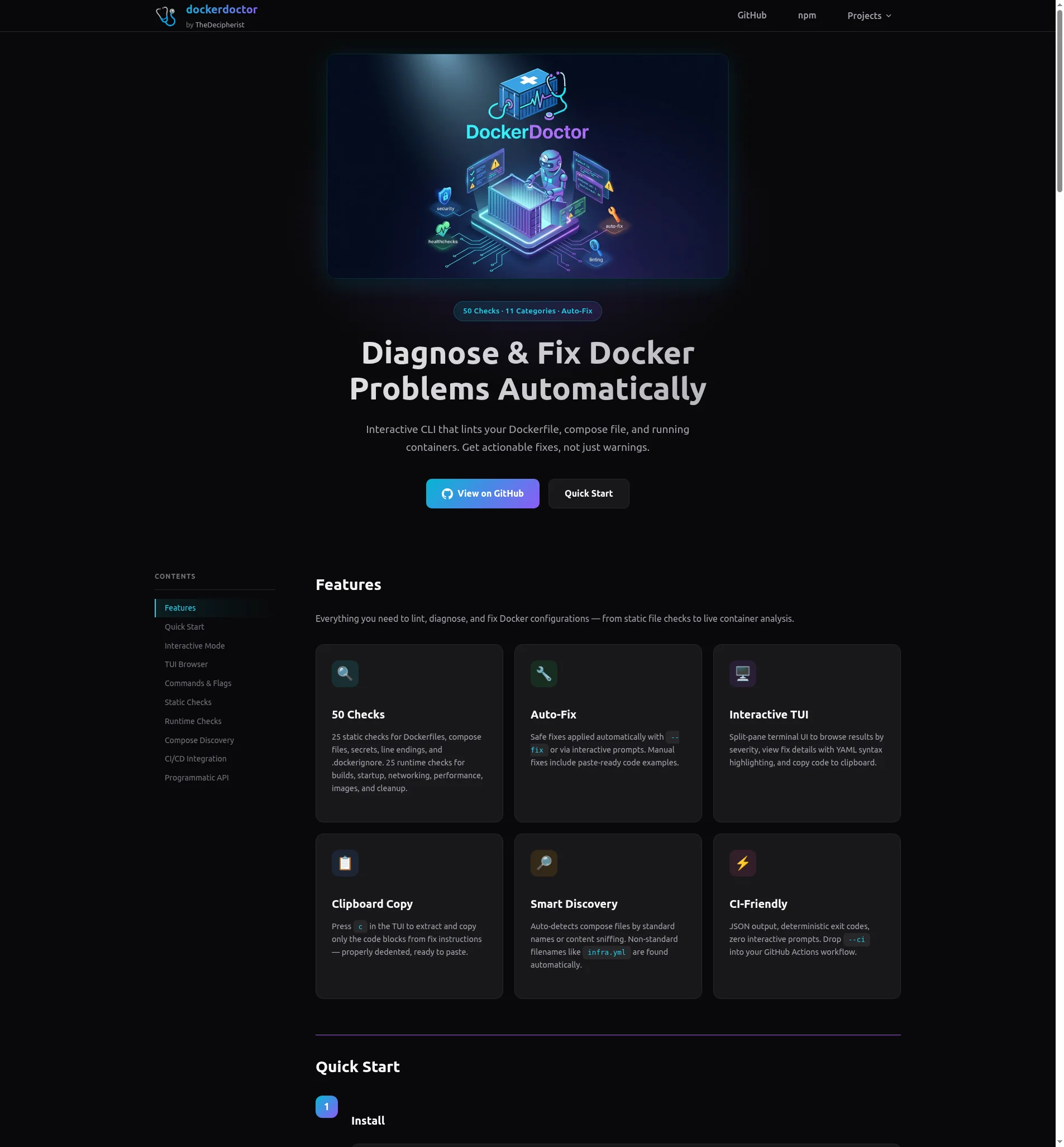 Docker Doctor website screenshot